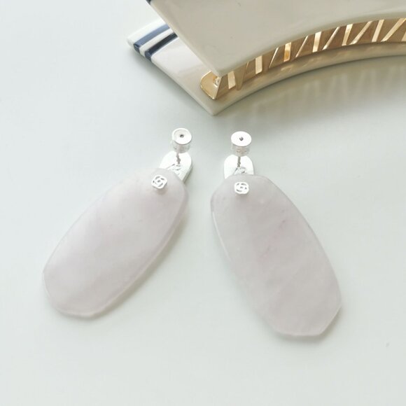 Alicia Bonnie Cathy Silver Rose Quartz Earrings - Picture 4 of 4